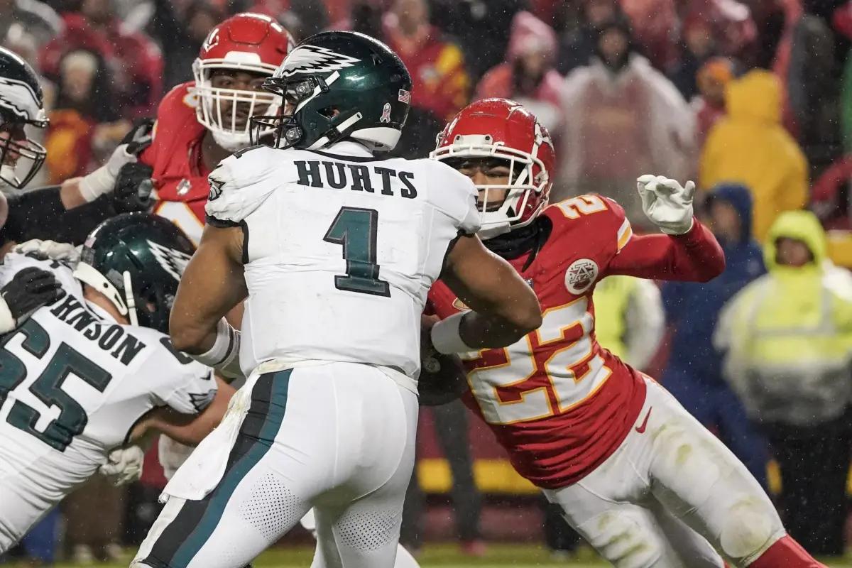 Jalen Hurts was under siege in Kansas City.